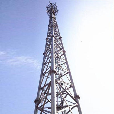 Ống sóng viễn thông Mạng Wifi GSM Tháp tế bào tự hỗ trợ 3 chân Tháp truyền thông vi sóng tế bào ống