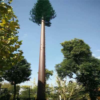 Tháp cây sinh học với quản lý cáp tích hợp và nền tảng ẩn hỗ trợ các thiết bị giám sát vi sóng và môi trường viễn thông