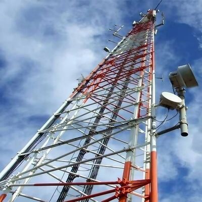 Cột thép ống mạ kẽm 3 chân chịu tải nặng 19 27 35M cho Viễn thông 5G 4G Truyền thông vi sóng và Giám sát ngoài trời