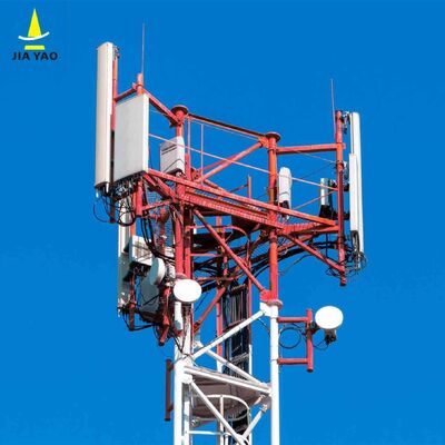 Durable 3 Legged Tubular Steel Tower Galvanized Self Supporting Telecom Mast for Outdoor 5G 4G Microwave Applications