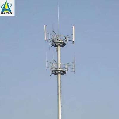 Tháp truyền thông đơn cực bằng thép chịu thời tiết 28M để phủ sóng tín hiệu