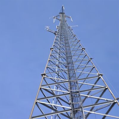 Tháp ăng-ten vô tuyến BTS hình ống 100FT 3 ống HDG cho trạm cơ sở viễn thông