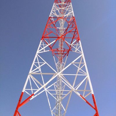 Hot Dip Galvanized tự hỗ trợ tháp vô tuyến 5km Wifi GSM điện thoại vệ tinh Microwave tháp vô tuyến