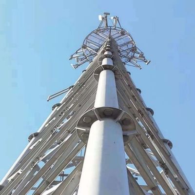 30m Pipe Wifi 3 chân Tháp thép ống lưới Mast liền mạch Truyền thông vi sóng Tháp ăng-ten