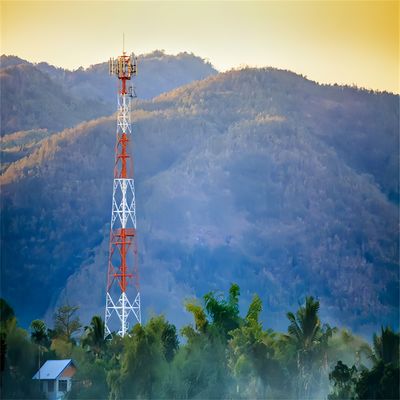 50 60 70 80 Meter 3G 4G 5G Mast Antenna Shelter 4-Leg Lattice Self-Supporting Pylon Steel Structure Tháp viễn thông