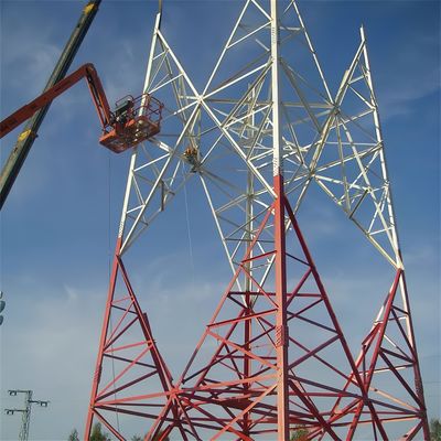 50 60 70 80 Meter 3G 4G 5G Mast Antenna Shelter 4-Leg Lattice Self-Supporting Pylon Steel Structure Tháp viễn thông