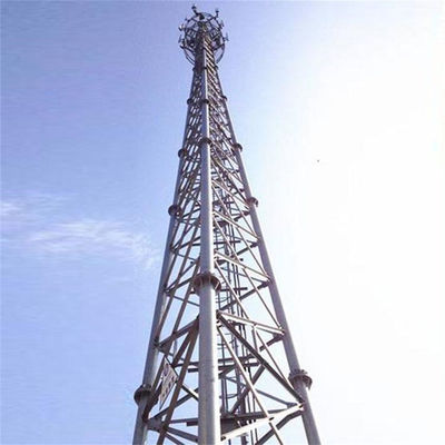 Thép tròn Truyền thông Điện thoại di động tự hỗ trợ Lattice tháp ăng-ten ống Mast 3 chân