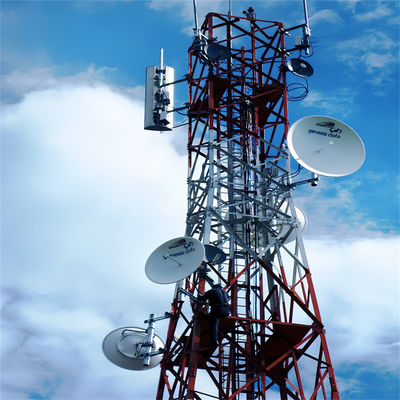 120m Hot Dip Galvanized Steel Antenna Nhà sản xuất Radio Cellular Lattice 4 chân Tháp thép góc