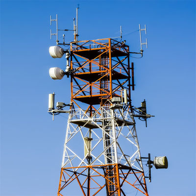 Nền tảng làm việc Năng lượng mặt trời Gsm cơ sở truyền thông ăng-ten tháp 4 chân thép Lattice tháp