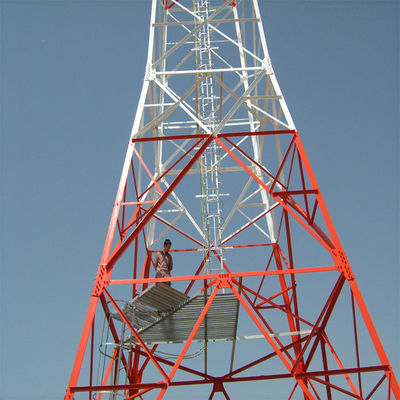 4 chân Lattice Galvanized Angle Thép tháp 50M Cell viễn thông Mast góc