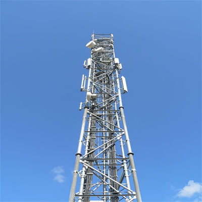 Free Standing Ham Radio Aerial Gsm Base Station Truyền thông Điện thoại di động Mast 3 chân Tháp thép ống