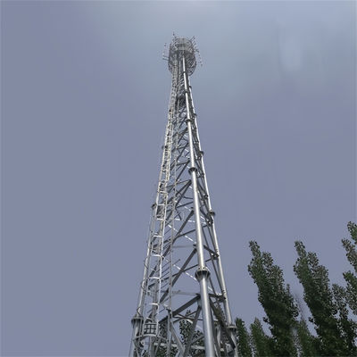 3 chân Tubular Crank Up Antenna Tower Telecom Tháp thép 50m 60m 65m