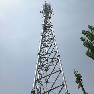 3 chân Tubular Crank Up Antenna Tower Telecom Tháp thép 50m 60m 65m