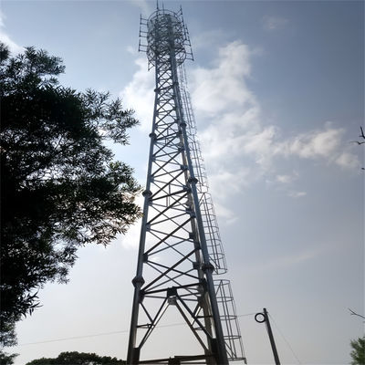 Bolted Galvanized 3 chân ống thép tháp lưới Telecom ăng-ten tháp
