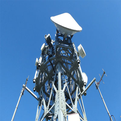 15m 20 30 40 50 mét mái nhà Microwave Communication Lattice ăng-ten vô tuyến Mast 3 chân Tháp thép ống