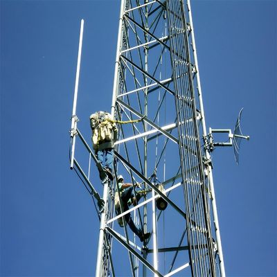 Trạm cơ sở GSM Vhf Uhf ăng-ten truyền thông vô tuyến 3 chân Tháp thép ống