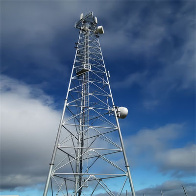 Thép tròn Truyền thông Điện thoại di động tự hỗ trợ Lattice tháp ăng-ten ống Mast 3 chân