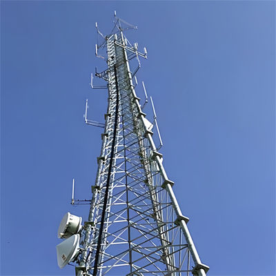 Tam giác Telecom ống tự hỗ trợ ăng-ten Mast HDG 3 chân thép lưới tháp