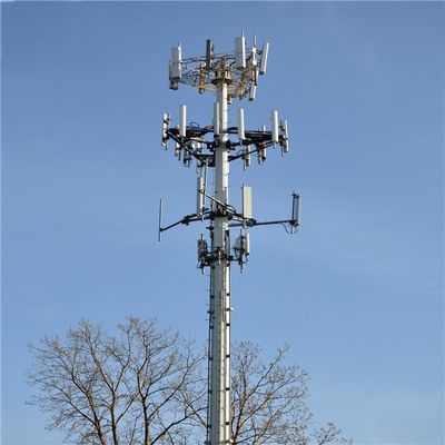 Hot Dip Galvanized Telecom Mast Tower Monopole 30 Meter Q345B/A572 Vật liệu