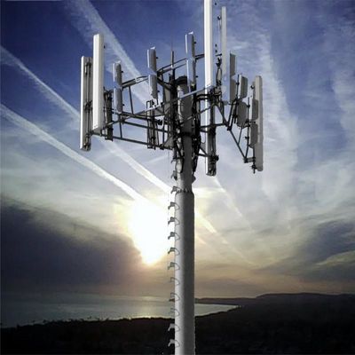 Hot Dip Galvanized Telecom Mast Tower Monopole 30 Meter Q345B/A572 Vật liệu