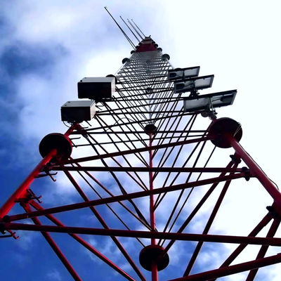 Tháp truyền sóng thép galvanized lưới ống 30 40 50 M Meter Telecom 5G / 4G / 3G