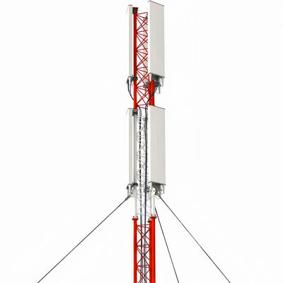 Galvanized ống thép đài phát thanh ăng-ten Guyed tháp tế bào Mast ASTMA123