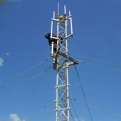 Tự hỗ trợ 3 chân Guy GSM ăng-ten vô tuyến Guyed thép tháp lưới thép ống