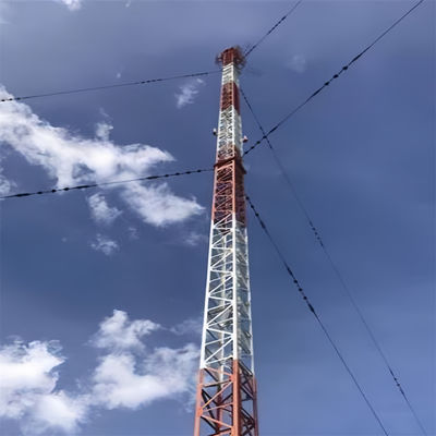 Gsm ngoài trời ăng-ten tháp viễn thông thép Guyed Cột tháp 30m Lattice tam giác tam giác mast