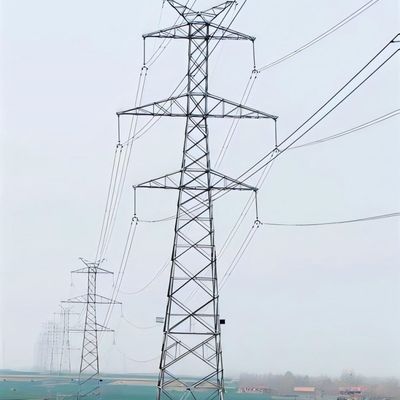 35kv Double Circuit Pylon Power Tháp truyền điện Tháp độc lập kim loại thép kẽm