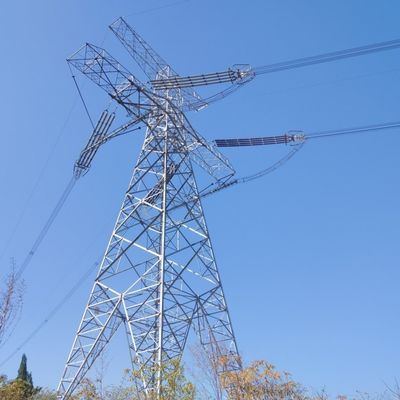 35kv Double Circuit Pylon Power Tháp truyền điện Tháp độc lập kim loại thép kẽm