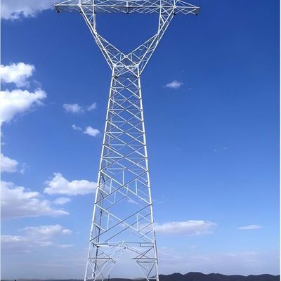 Galvanized Lattice Angle Multi Circuit Metal Power Line Towers Suspension Double Circuit Grid Tháp điện