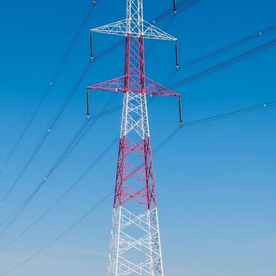 Galvanized Lattice Angle Multi Circuit Metal Power Line Towers Suspension Double Circuit Grid Tháp điện