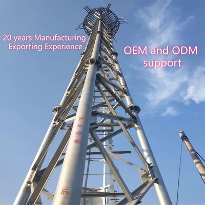 Tháp Viễn thông Ba Ống Thép Carbon 33m Tín hiệu LTE Vùng Nông thôn Chống Gió