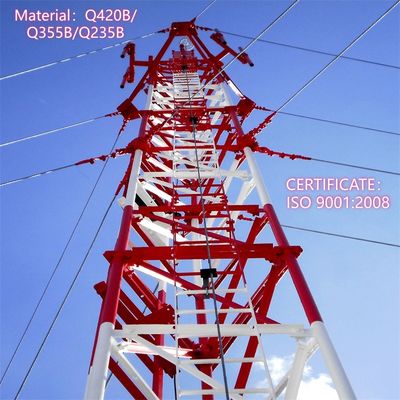 Guy Cáp tháp tế bào Thép cao độ bền 35m Mạng di động Khu vực ngoại ô chống gió