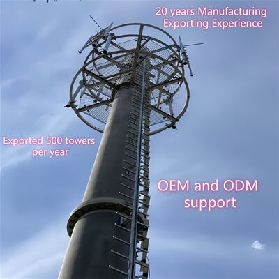 20 25 35 45 60M Monopole Tháp viễn thông Hot Dip Galvanized 5G 4G Microwave Wifi Cell Signal Antenna Mast