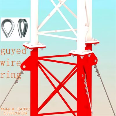 10 20 30 40 50 65m 3 chân sợi dây thép chống thời tiết Thép kẽm 4G 5G Microwave Wifi Tháp truyền thông viễn thông