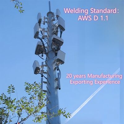Tháp Monopole tháp viễn thông được xây dựng từ các loại thép nhẹ và cao kéo với mã thiết kế EN 1991-1-4 & EN 1993-3-1 cho hiệu suất