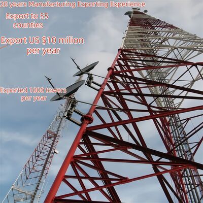 Tháp thép ống dài 3 chân cung cấp hỗ trợ cấu trúc mạnh mẽ truyền thông và thiết bị tiện ích