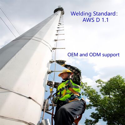 Monopole Tower steel designed with ANSI TIA 222 G H F and EN 1991 1 4 standards for telecom infrastructure support