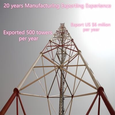 Cột thép mạ kẽm ống 3 chân 19 27 35M, tự đỡ, ngoài trời, 5G 4G Microwave, tuổi thọ cao, ít bảo trì