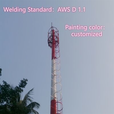12 18 Thép mạ kẽm đơn cực nhỏ gọn 24M Tự hỗ trợ Tháp viễn thông không gian nhỏ 5G 4G Wifi ngoài trời
