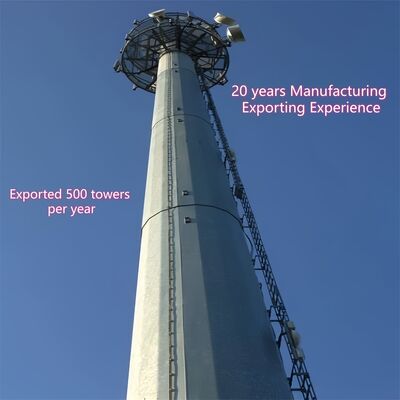 11 17 23M Thép mạ kẽm đơn cực hiệu quả không gian ngoài trời Tháp truyền thông nhỏ gọn Wifi 5G 4G