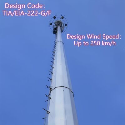 11 17 23M Thép mạ kẽm đơn cực hiệu quả không gian ngoài trời Tháp truyền thông nhỏ gọn Wifi 5G 4G