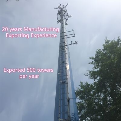 14 20 26M Kích thước nhỏ gọn Thép mạ kẽm đơn cực Tự hỗ trợ Tháp viễn thông vệ tinh khu vực nhỏ 5G 4G ngoài trời