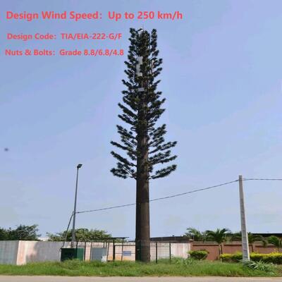 36M Bionic Tree Tower có thân cây nhân tạo bằng sợi thủy tinh bền, nhánh và lá với nền tảng ẩn cho ăng-ten 5G và cảm biến môi trường
