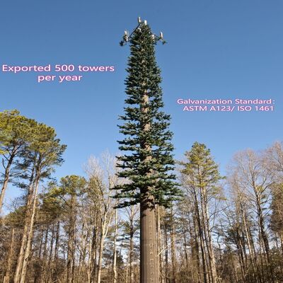 36M Bionic Tree Tower có thân cây nhân tạo bằng sợi thủy tinh bền, nhánh và lá với nền tảng ẩn cho ăng-ten 5G và cảm biến môi trường