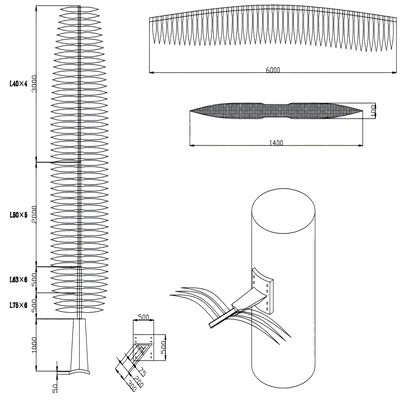 Bionic Tree Communication Tower Thép kẽm 25m 5G Signal Khu vực cảnh quan Thiết kế cảnh quan