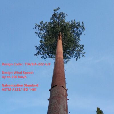 Bionic Tree Tower nhân tạo với ANSI TIA 222 G H F và EN 1991 1 4 EN 1993 3 1 mã thiết kế cho cơ sở hạ tầng