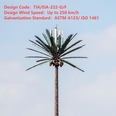 Bionic Tree Tower nhân tạo với ANSI TIA 222 G H F và EN 1991 1 4 EN 1993 3 1 mã thiết kế cho cơ sở hạ tầng