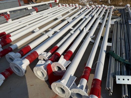 Tháp thép ống 27M 3 chân với các cấp thép ASTM A36 và A572 Gr50 cho Tháp Viễn thông và Truyền dẫn Vi sóng